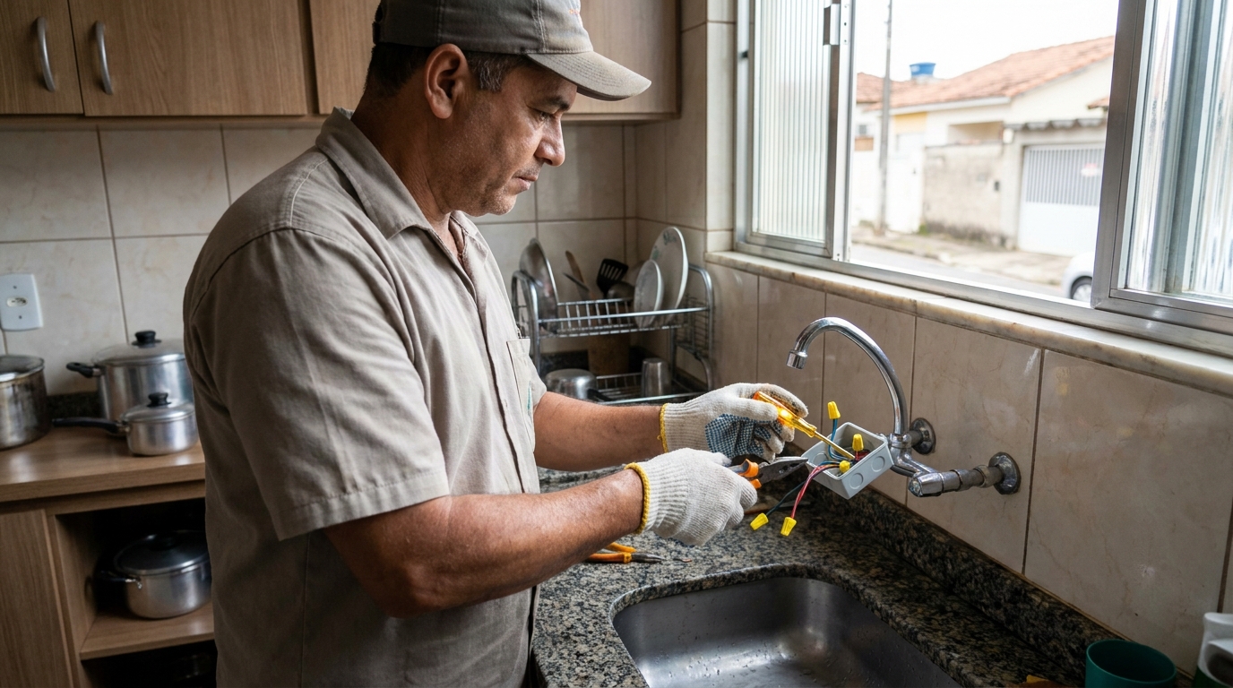 Instalacao de torneira eletrica profissional em Criciúma‑SC