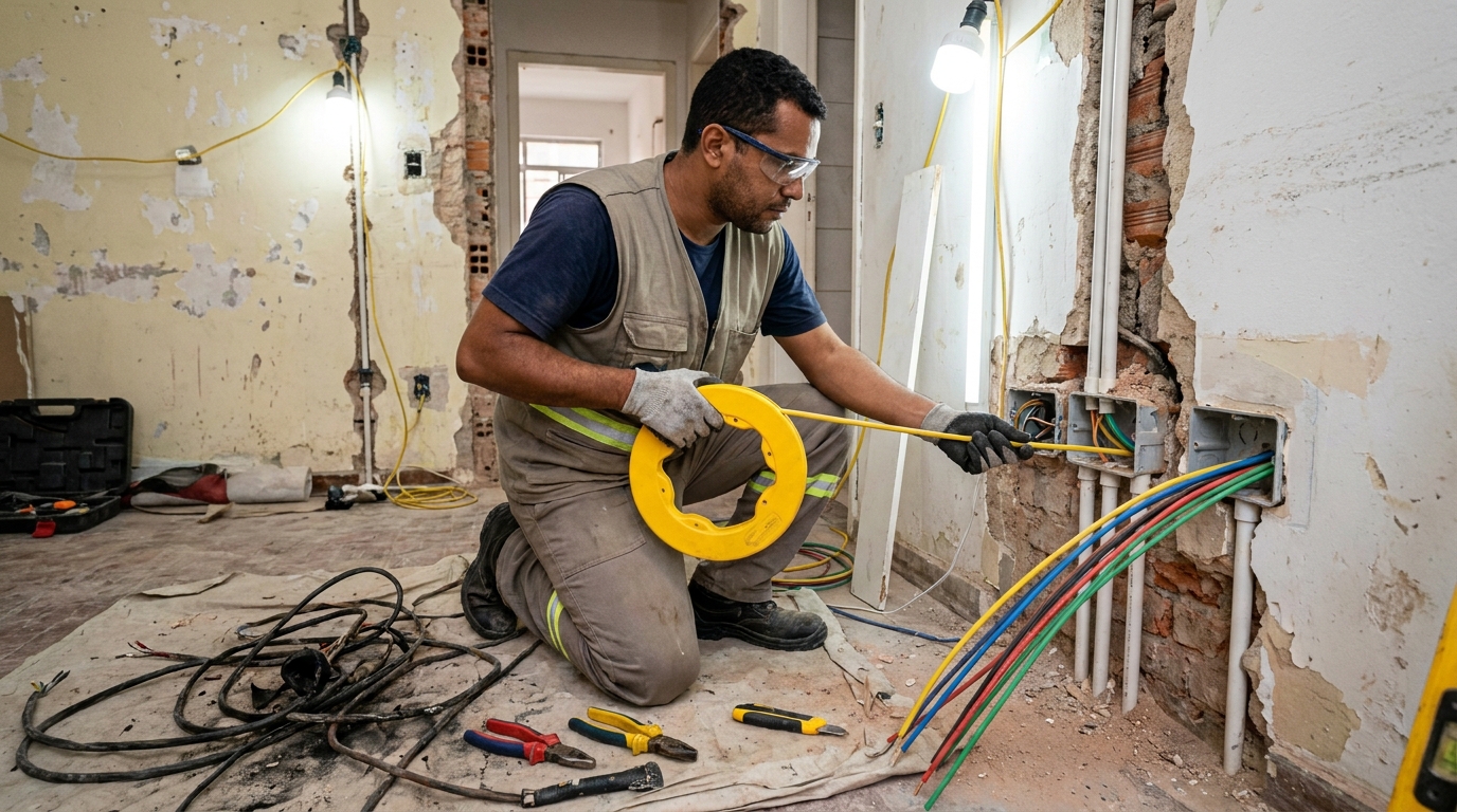 Troca de fiacao eletrica profissional em Criciúma‑SC